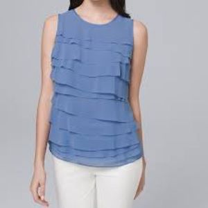 NWT White House Black Market Ruffle Top Size 6